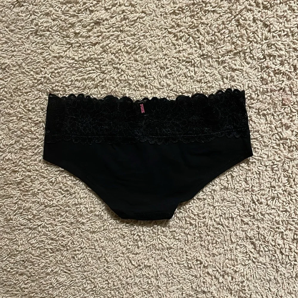 NWT PINK Victoria’s Secret Black Lace Extra Low Rise Hipster Panty - Picture 2 of 12